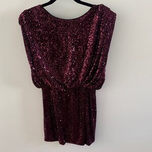 fab'rik Burgundy Sequin Mini Dress